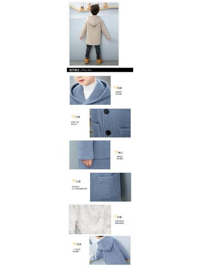 Χειμωνιάτικο μάλλινο παλτό για αγόρια 2023 - Κορεατικό στυλ, μεσαίου μήκους, Μοντέρνα μόδα