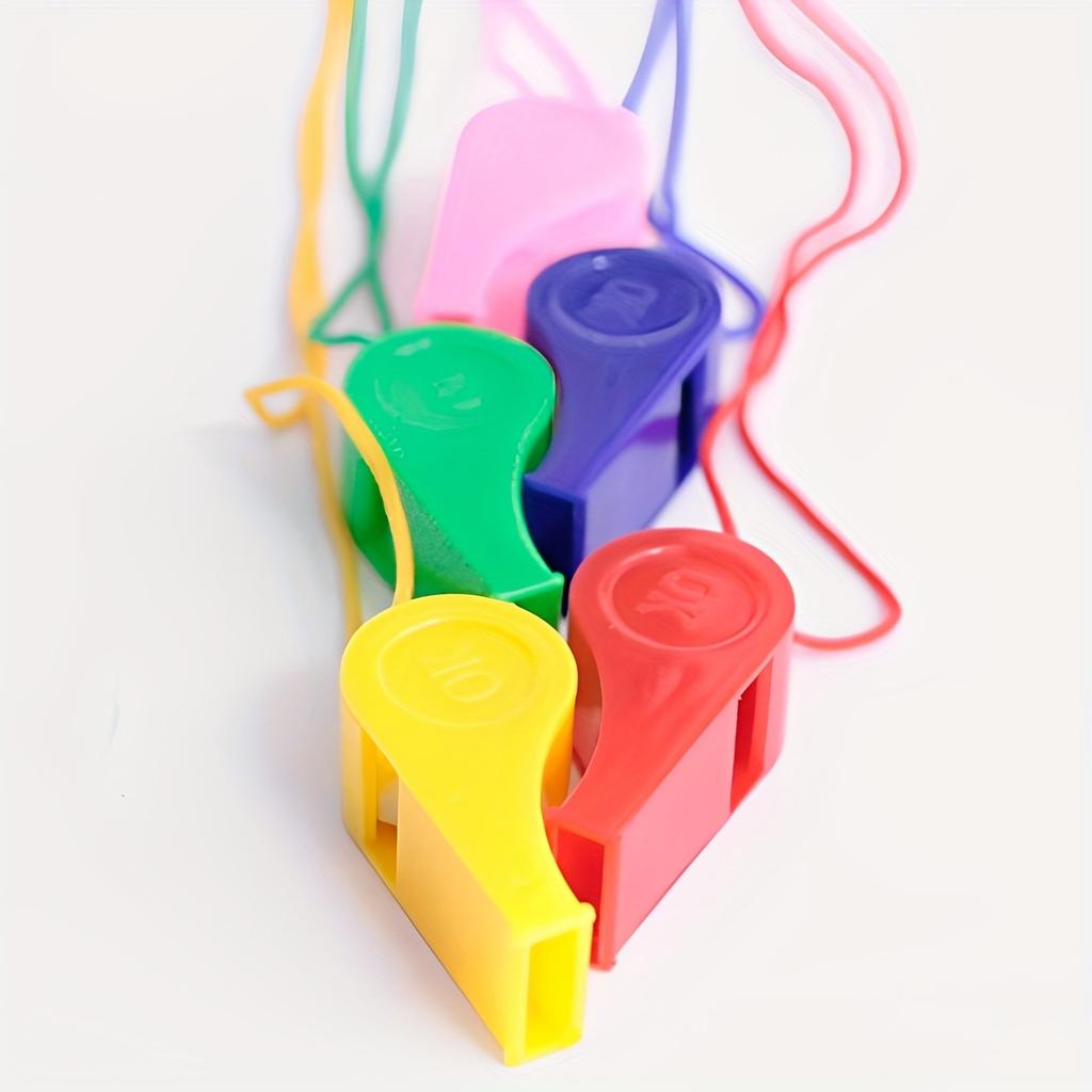 25pcs Plastic Whistles with Lanyard OK Pattern Loud Crisp Sound Emergency Whistles for Sports Training Competition Coaches ZSY