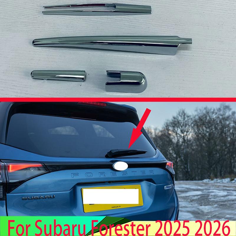 For Subaru Forester 2025 2026 Car Accessories ABS Chrome Rear Window Wiper Arm Blade Cover Trim Overlay Nozzle Molding Garnish