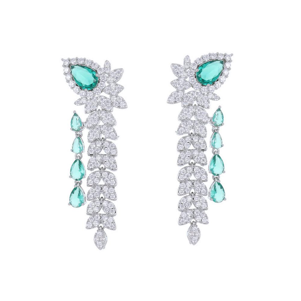 Light Luxury Wheat Ear Fringed Earrings Banquet Dress With Design Sense Long Zircon Earrings Earrings