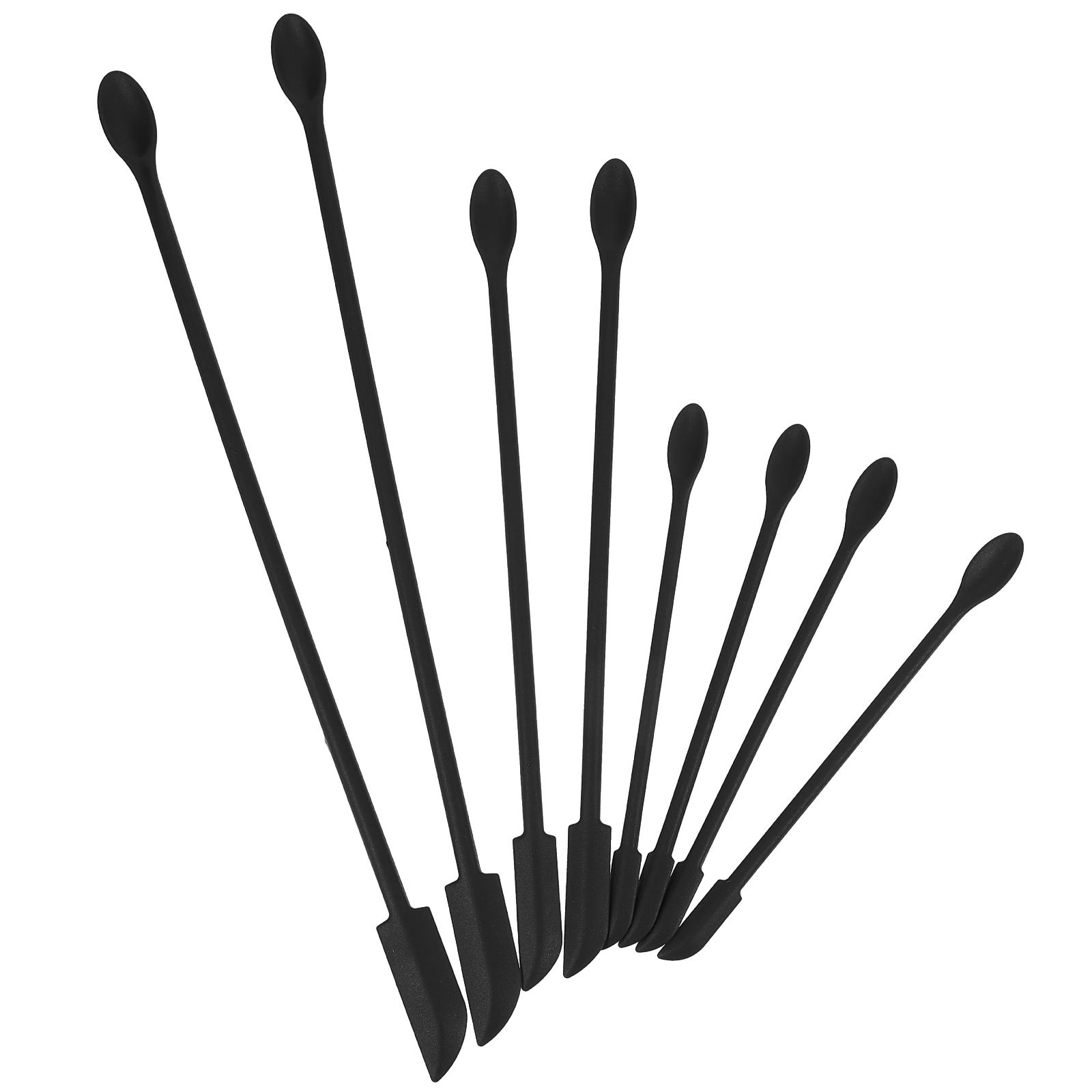 

8pcs Makeup Spatula Set Silicone Multipurpose Scraper For Jar Bottle Kitchen Tools Silicone Spatulas Baking Utensils чорний