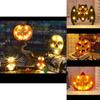 Colorful Halloween Decoration Led Lights Lantern With Bat Skull Pumpkin And Spider Designs