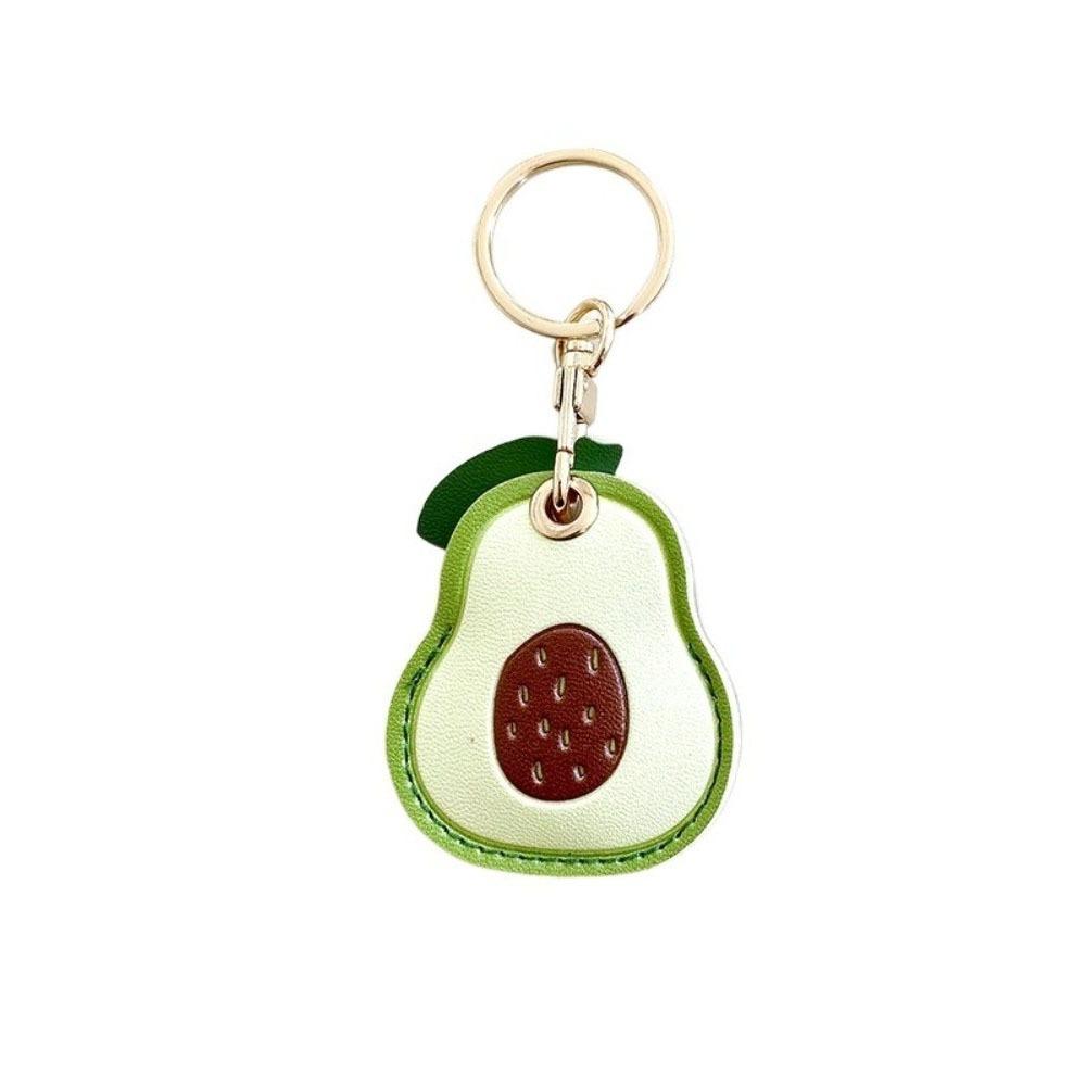 Leather Fruit Key Chain Anti-lost Access Card Holder Cute Bag Pendant  Bag Charm