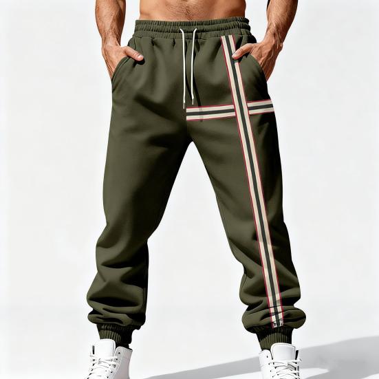 Pantalones de chándal para hombre Joggers elásticos de tiro medio con cordón ajustable Bolsillos reforzados Forro de terciopelo Pantalones deportivos para uso diario