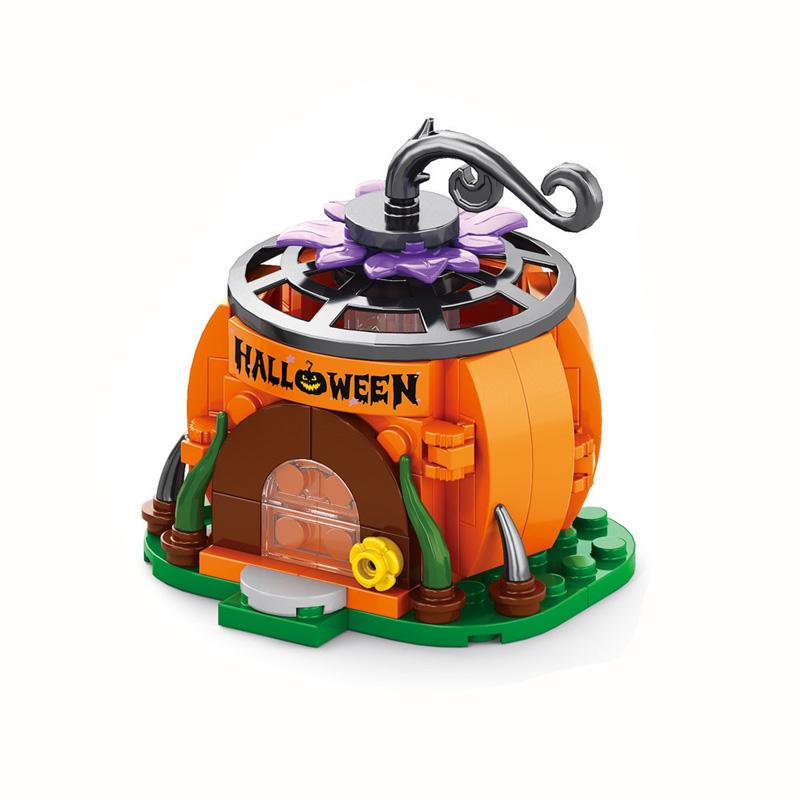 MOC Giocattoli in Mattoncini Set di Costruzione Testa di Zucca di Halloween Fai da Te Figure di Soldato Scheletro Regalo Bambini Natale Halloween