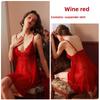 Women's Summer Nightdress Pink Bow Mesh Pajamas Loungewear Sexy Underwear Suspender Skirt
