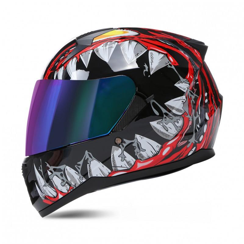 

BLD Motorcycle Full Helmet Dual Lenses Bluetooth Racing Cycling All Seasons Universal Men Women L(59-60)