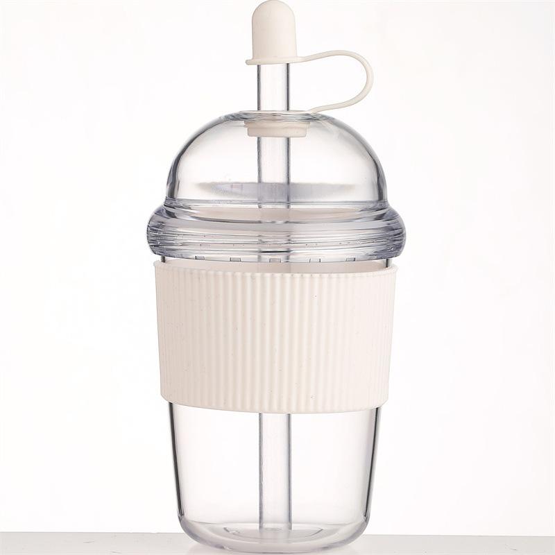 430/630ML Straw Cup with Lid and Straw Portable Large Capacity Coffee Milk Tea Cup Ins Style Water Cup Office Workers Juice Mug