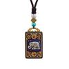 Ebony Tangka Necklace with Ethnic Na Fu Pendant - Buddha Amulet for Men & Women