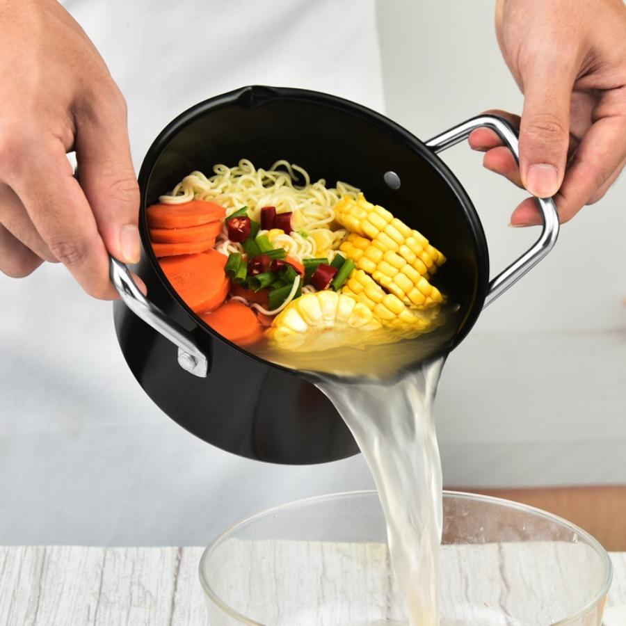 Carbon Steel Bean Pot Camping Cookware Set Noodle Pot Outdoor Dutch Oven Saucepan Soup Pot for Hiking/BBQ Portable Cookware Gift