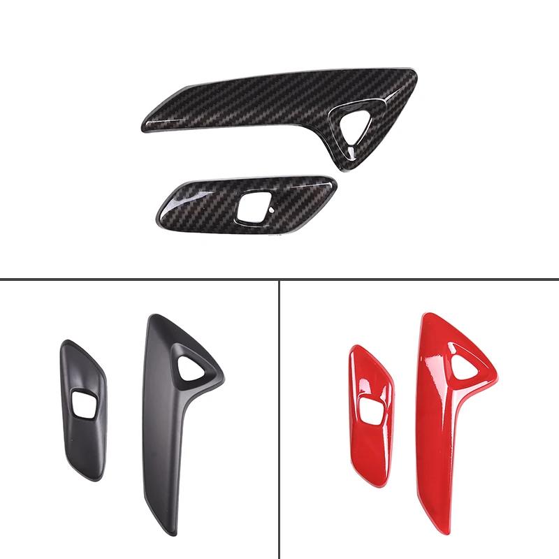 ABS Car Inner Door Armrest Electric Switch Button Frame Cover Trim Stickers For Chevrolet Corvette C7 2014-2019 Auto Accessories