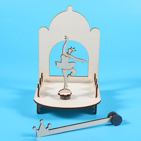 1 Set DIY Magnetic Ballet Girl Model Kit Handmade Wooden Puzzle Dance Stage Building Crafts Kids STEM Educational Science Experiment Toy