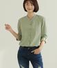 Ppaeppae Pocket Point Mandarin Collar Neck Natural Blouse