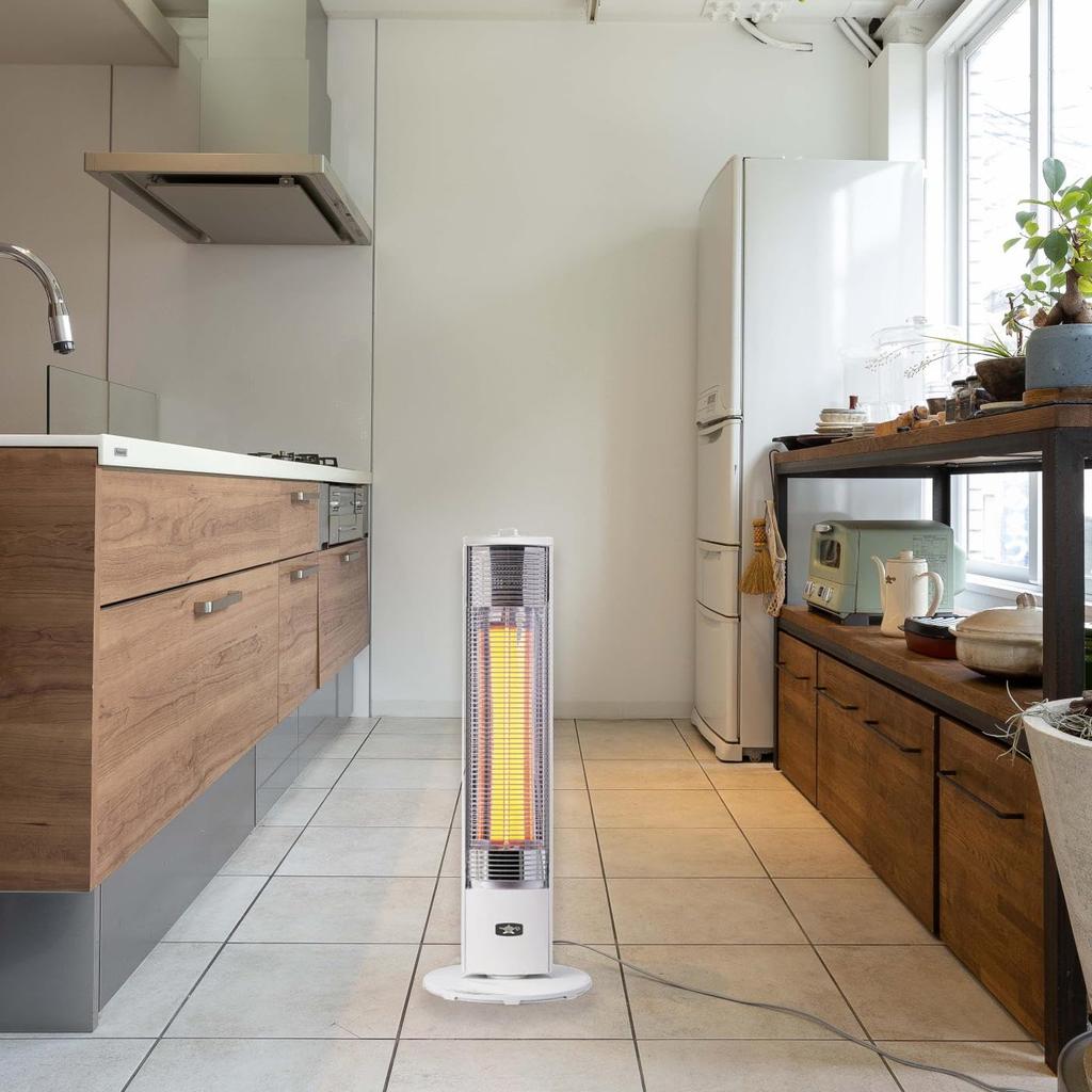 Aladdin AEH-GM905N-W Electric Stove, Far-Infrared Graphite Heater, 900W, White