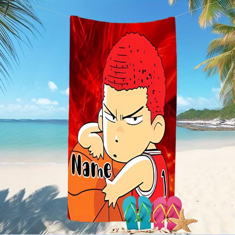 Customizable Personalized Beach Towels Sakuragi Hanamichi Themed designs.Suitable for the Beach, Yoga, Sports;ideal As Beach Accessories