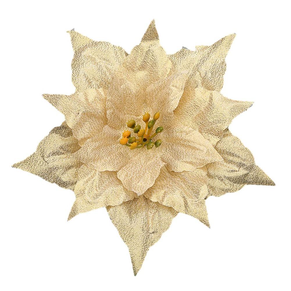 Třpytivé vánoční poinsettie závěsné květiny vánoční večírek stromová dekorace párty