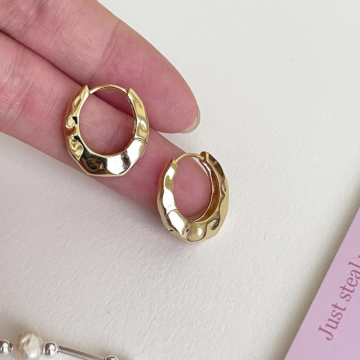 

925 Silver Needle Plain Ring Earrings Women s Exquisite Niche Cold Fashion Earrings Light Luxury Premium Summer Earrings New 925 silver needles