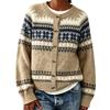 Women's Casual Long Sleeve Button Front Round Neck Knit Cardigan for Daily Wear