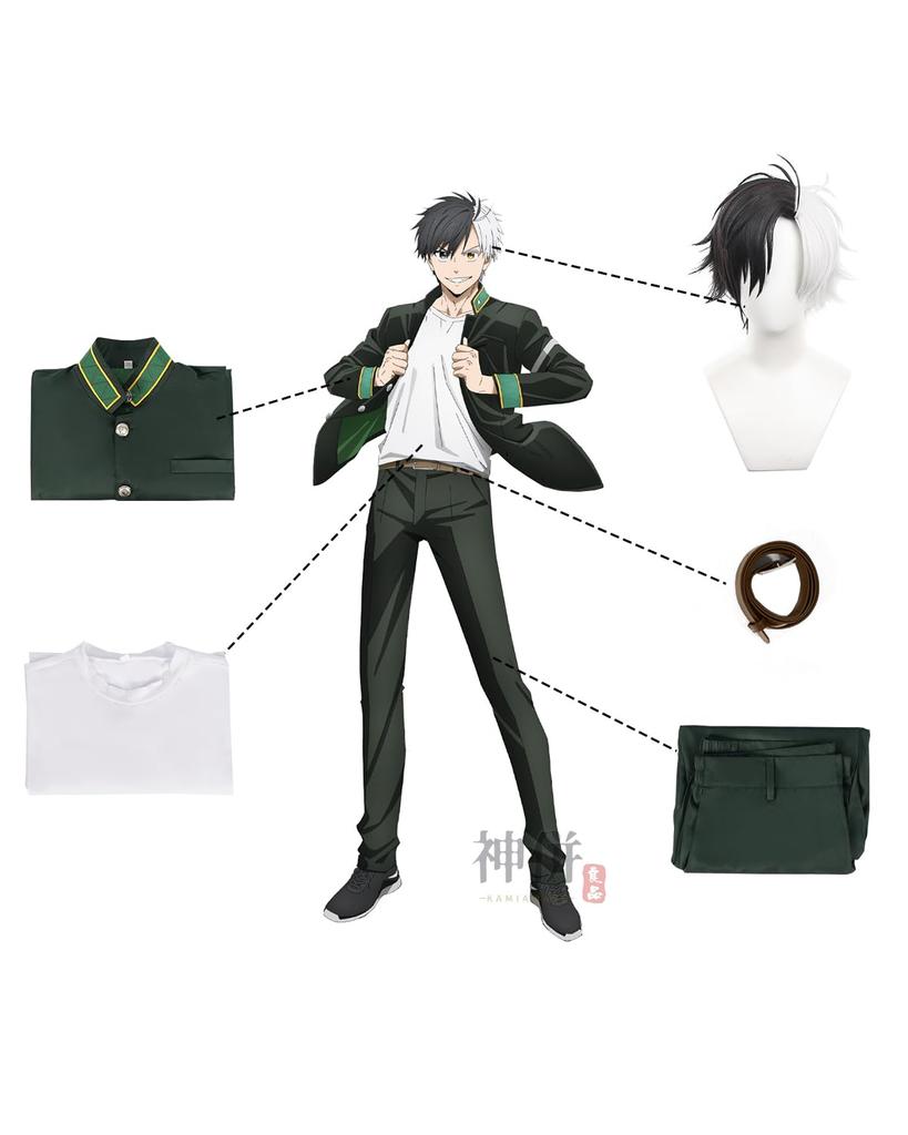 Haruka Sakura Cosplay Strong Guy WIND BREAKER Cosplay Costume for School Stage Wear Sakura Wig Size [Excellent Quality] Wig, Adults, Festivals,