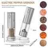 Molinillo de Pimienta Eléctrico Acero Inoxidable Molinillo de Sal y Pimienta Recargable por USB Grosor Ajustable Molinillo de Especias Herramienta de Cocina