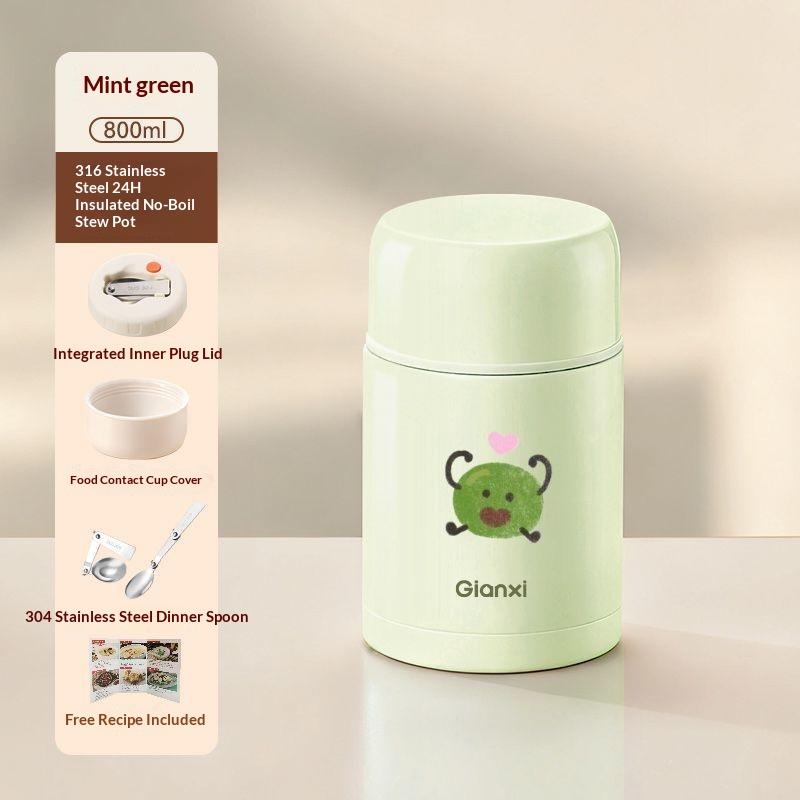 

Gianxi Stewing Beaker 316 New Stainless Steel Stewing Pot 24-Hour Thermal Insulation Vacuum Sealing Leak Proof Portable