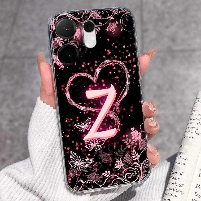 

Для Vivo V60 V50 V40 Lite V30e V20 Pro SE X200Ultra X200s Чехол для телефона с начальной буквой A-Z, Модный мягкий силиконовый чехол из ТПУ, Противоударный чехол для Vivo, Прозрачная накладка Vivo X200 Ultra 5G