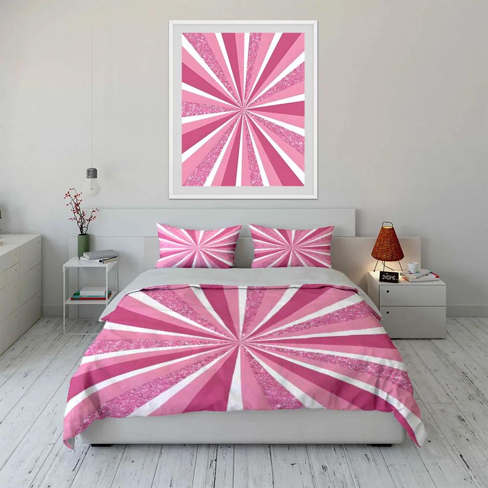 Pink Glitter Decorative Set Soft Comfortable Duvet Cover Bedding Set Included 1*Duvet Cover & 2*Pillowcases gift