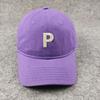P letter colorful baseball cap - women's casual fashion soft top visor hat for larger head sizes