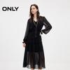 Women's Summer Deep V-Neck Ruffle A-Line Mid-Length Dress