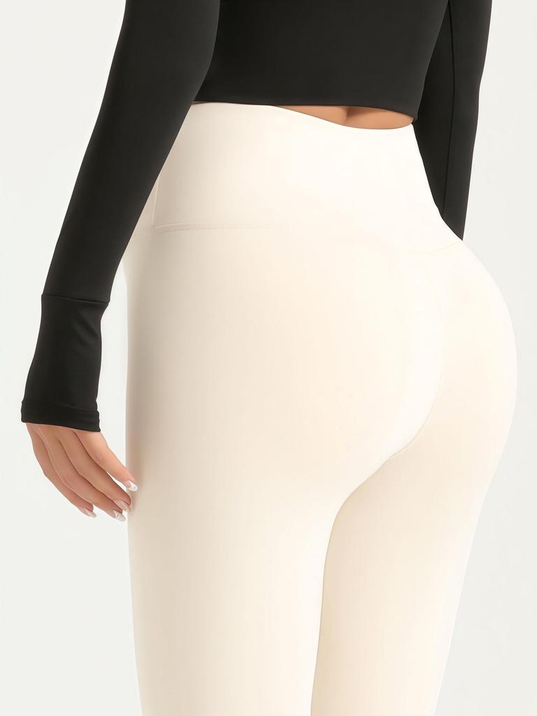 Pantalones de Yoga de Cintura Alta Levanta Glúteos para Mujer - Tacto Nude Otoño/Invierno, Alta Elasticidad Ropa de Fitness, Mallas Cortas para Correr