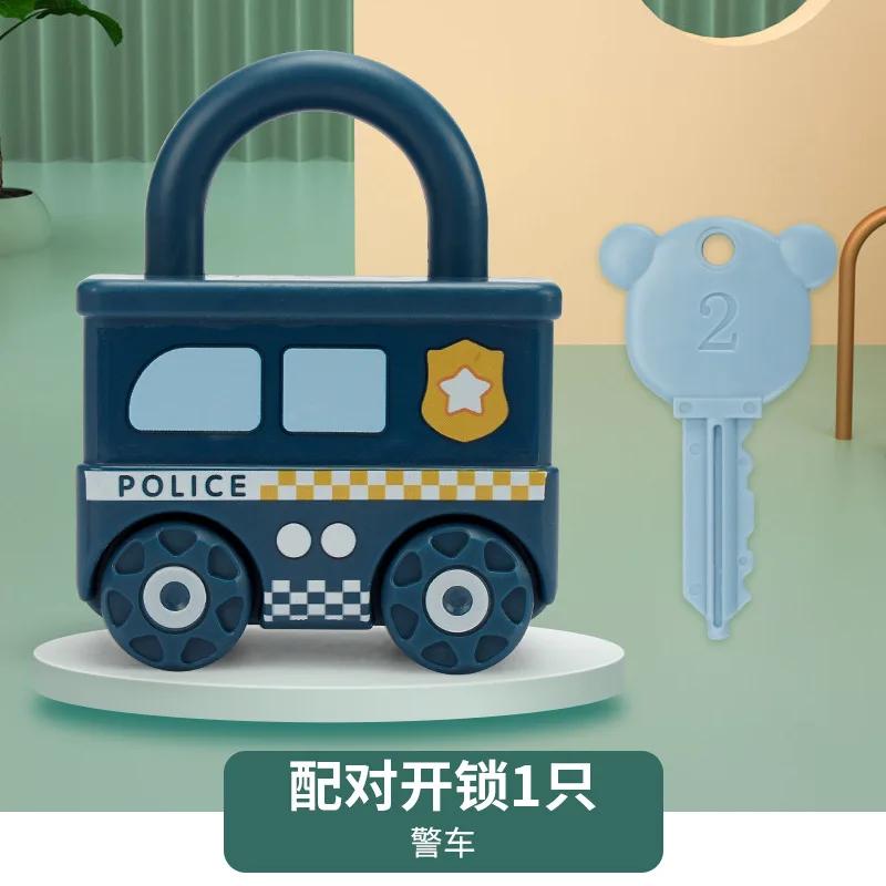 Apprendimento del bambino Blocco con chiave Giochi di auto Montessori Giocattolo educativo Numero di blocco corrispondente Giocattoli Giocattoli sensoriali per bambini 1 2 3 anni