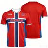 Maglia da Calcio con Scollo a V Bandiera Norvegese Traspirante Asciugatura Rapida Maglietta Sportiva Bambini Adulti Fan