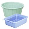 Tombo Colander and Tray Made in Width x Depth x Height Shinki Drainer, Set, Japan, 37.5 47.5 15.5cm, Blue, Assist, Gosei, No.1
