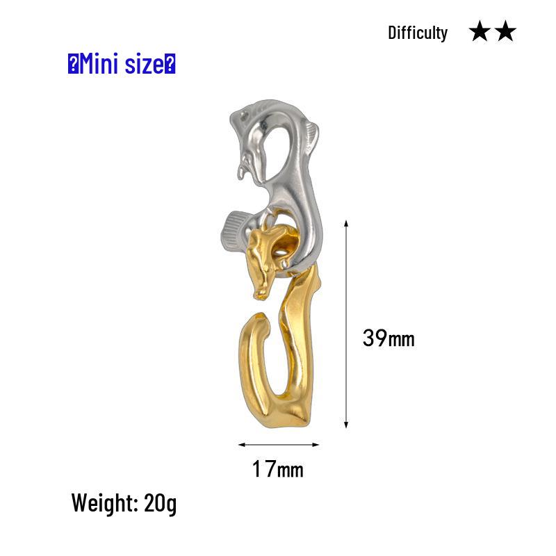 Intelligence Puzzle Zinc Alloy Disentanglement Rings - Unlock Nine Linked Rings Kongming Luban Lock Educational Toy