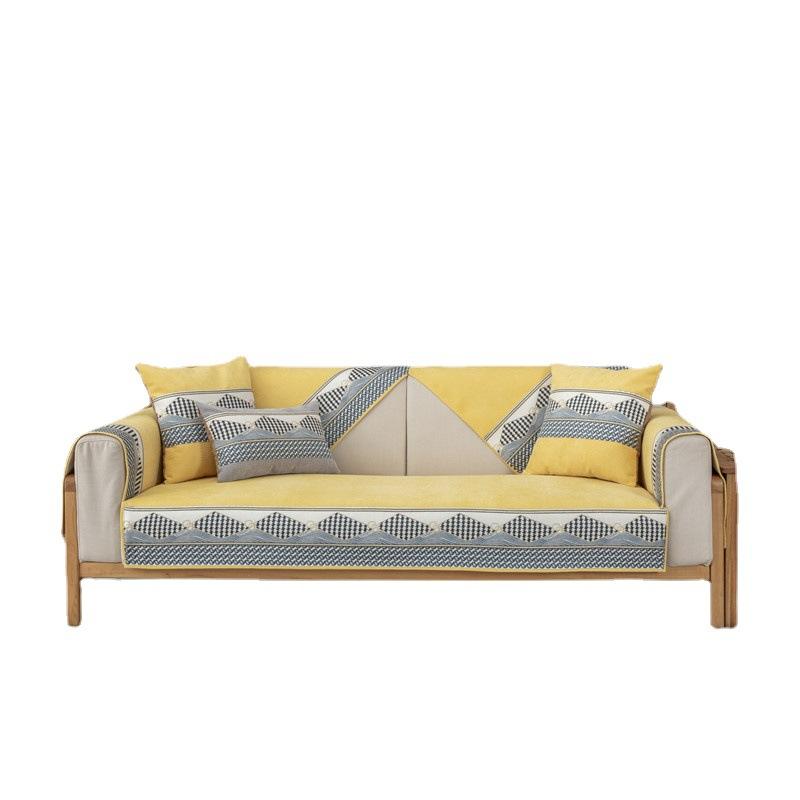 Nordic Einfache Sofa Kissen Vier Jahreszeiten Universal Non-Slip Leder Sofa Abdeckung Chenille High-End Kissen Rückenlehne Handtuch Abdeckung tuch