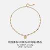 Holiday atmosphere natural stone beaded white necklace versatile, niche Alxa stone high color retention titanium steel neck chain