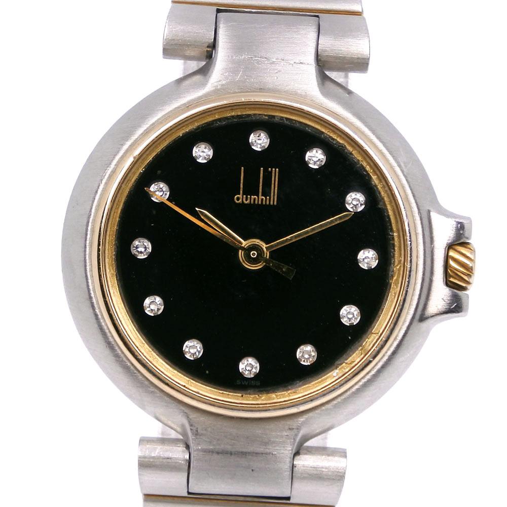 

Dunhill Millennium Watches 12P diamond blackDial Stainless Steel Quartz Analog display Women Used