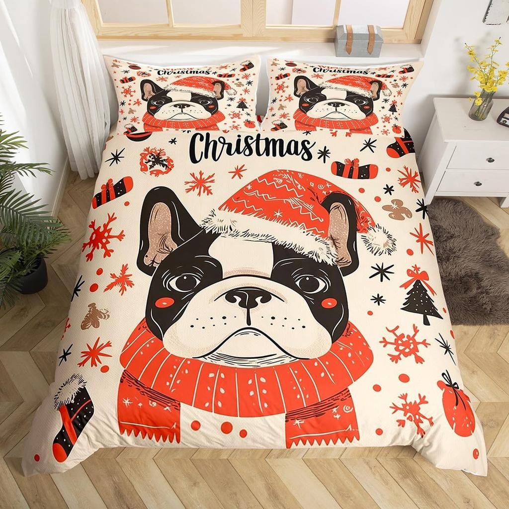 Comforter Christmas King Size Cute Dog Boys Girls Bohemian Room Decor Animal Bedding Collection 3 Piece Set