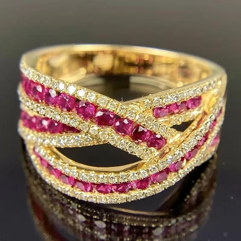 

Huitan Gorgeous Christian Cross Design Finger Rings with Shiny Rose Red CZ Music Festival Ladies s Ornaments Modern Fashionable Fashion Jewelry 6