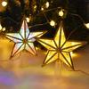 Glitter Shining Christmas Tree Topper Five-pointed Star Glowing Star Light  Home Decor
