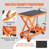 Hydraulic Lift Table Cart, 330lbs Capacity 28.5" Lifting Height, Manual Single Scissor Lift Table with 4 Wheels and Non-slip Pad, Hydraulic Scissor