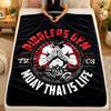 Flannel BlanketMuay Thai Gym Warm Soft Throw Blanket for Indoor Sofa Bed Living Room Use