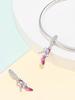 Charms Silber Rosa Schleife Herz Wecker Perlen Charm Kupferbeschichtet Passend für Charms Original Armband Zum Schmuck basteln DIY Charm