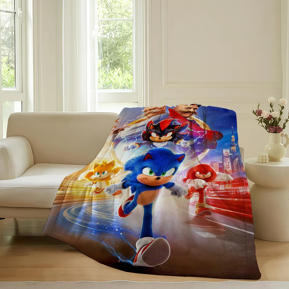 Movie S-Sonices T-The H-Hedgehog 3 Blanket For Sofa Office Bed Plane Travel Sleep Read Relax Camping Soft And Warm