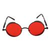 Round Sunglasses Metal Spring Feet UV Proof Stylish Cool Sunglasses for Men Women Party Beach Summer Black Frame Red