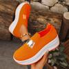 Fashion Breathable Knitted Platform Sneakers for Women Fashion Letter Decor Creepers Shoes Woman Thick Sole Slip On Walking Shoes 36-43
