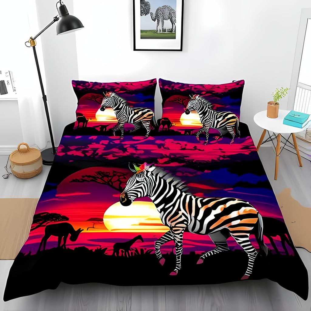 Comforter Whimsical Zebra Print White Playful Bedroom Suitable Children Boys And Girls Warm And Comfortable