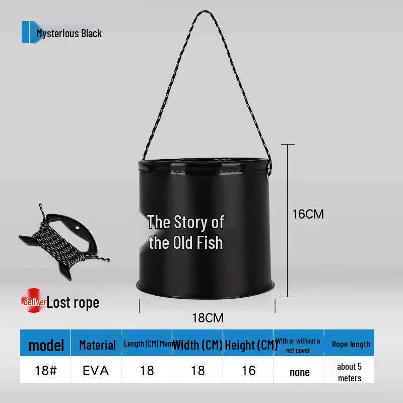 Multi-functional EVA Folding Fish Bucket: Live Fish Protector & Tackle Box.