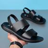 Novos sapatos da moda para homens, sandálias de couro genuíno de verão, sapatos casuais de couro da moda, sapatos de praia legais de rua