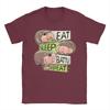 Eat Sleep Moo Deng T-Shirt Men  Humor Cotton Tees Round Collar Short Sleeve T Shirt Graphic Printed Clothes